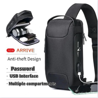 Male Shoulder Bags USB Charging Crossbody Bags Men Anti Theft Chest Bag School Summer Short Trip Mes