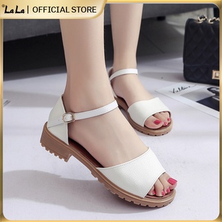 【LaLa】2022 NEW Korean trendy footwear simple strap Lady's flat sandals for women shoes (1)