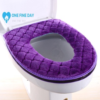 Winter Bathroom Soft Thickened Toilet Pad Warm Zipper Universal Four Cover Pad Cover Mat E0R3 (1)