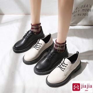 British style small leather shoes women 2020 spring and autumn new college style single shoes Korean version of the wild thick black work shoes