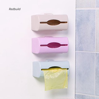 RDD^Solid Color Plastic Wall-mounted Garbage Bag Storage Box Container Home Tool