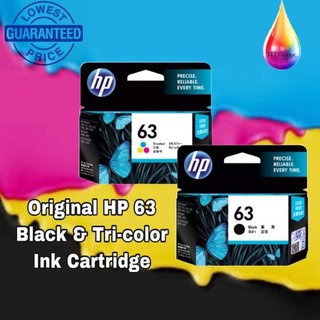 Genuine HP 63 Black or Tri-color Ink Cartridge