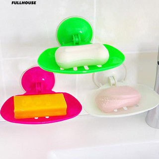 ₳ Strong Vacuum Suction Cup Soap Dish Box Wall Holder Shower Bathroom Accessory