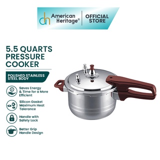 American Heritage 5.5Q, 5.2L Stainless Steel Pressure Cooker AHSS-92