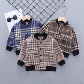 【Superseller】Baby Boy Outerwear Plaid Print Casual Sweatshirt Kids Outfits Tops Coat