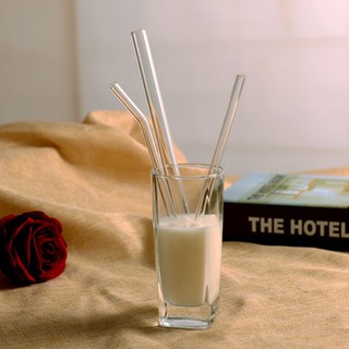 Reusable Glass Straws Smoothie Drinking Straws for Milkshakes Frozen Drinks