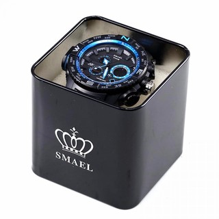 SMAEL Brand Original Watch Box Protection Metal Box Black