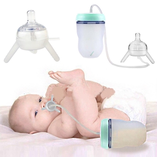 Infant Silicone Sippy Training Cup Baby Drinking Water Straw Feeding Bottle Hands-free Bottle