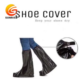 （COD）Zipper waterproof rain shoe cover