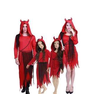 ♞☽Source manufacturer cross-border source Halloween costume robe iron chain demon one-piece family p