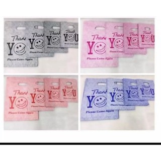 thankyou smiley printed plastic bag random color for shipping 100pcs per pack