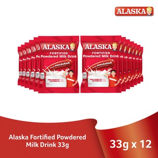 Alaska Fortified Powdered Milk Drink Mas Pinasarap Sachet 33g | Set of 12 (1)