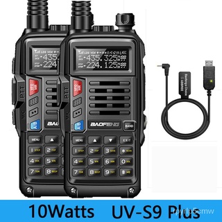 2PCS BaoFeng UV-S9 Plus 10W Dual Band Two-Way Radio (136-174MHz VHF & 400-520MHz UHF) Support USB Ch