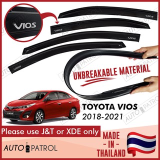 UNBREAKABLE Toyota Vios 2018-2021 Black OEM Injection Type Rain Guard Window Visor Made in THAILAND