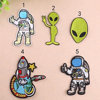 Embroidery Alien Space Explorer Rocket Patch Sew Iron On Patches Badge Bag Hat Jeans Applique (2)