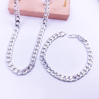jewelry 925 Silver 2in1 Necklace Bracelets Set for men Jewelry set cod