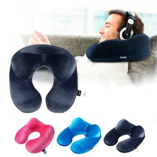 Inflatable Travel U Shape Neck Pillow Soft Sleep Head Rest Cushion