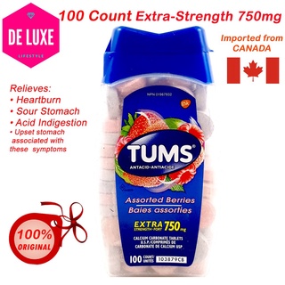 ☸✔❧✅AUTHENTIC Tums Antacid Extra Strength 750mg 100 Chewable Assorted Berries from Costco Canada