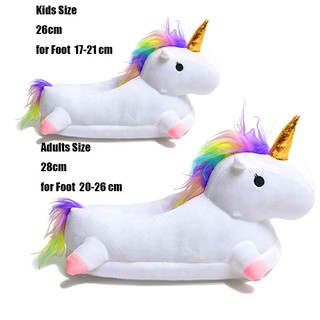 Winter warm Kids slippers unicorn plush slippers 25-33 3Ev2