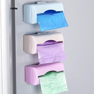Richu_Solid Color Plastic Wall-mounted Garbage Bag Storage Box Container Home Tool (8)