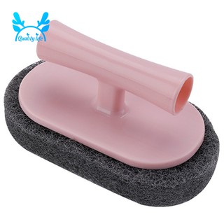 Sponge Tiles Strong Decontamination Bath Brush Kitchen Clean Tools Pink