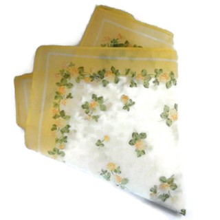Women Ladies Light Color Daily Pocket Square Floral Handkerchief (2)