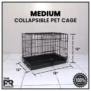 Heavy Duty Collapsible Medium Cage Pet Dog Cat Rabbit Puppy Folding Crate Foldable Cage Poop Tray
