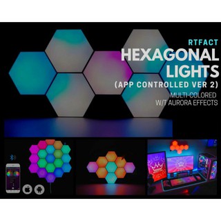 6 pcs Multicolor Hexagon Lights (App Controlled Version 2) - W/ Aurora Effects