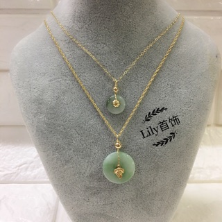New Natural emerald jade and Us 10k gold necklace jewelry (1)