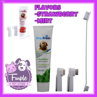 Pet Grooming✈♘◑Arquifresh Dental Set for Dogs cats toothbrush toothpaste