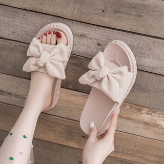 【Pastely Sandals】 Sandals shoes female summer nets wear 2020 new bow fashion female student non-slip flat bottom beach shoes