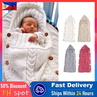 Newborn Infant Baby Boy Girl Blanket Knit Crochet Warm Swaddle Wrap Sleeping Bag