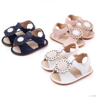 【Superseller】Baby Girls Breathable Anti-Slip Shoes PU Sandals Toddler Soft Soled First Walkers