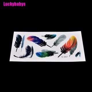 Luckybabys✹ Large Feather Pattern Removable Waterproof Temporary Tattoo Body Art Sticker (4)