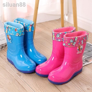 2-15 Years Children's Boots Water Shoes Plus Velvet Women Boots
