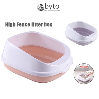 Byto Cat Litter Box High Fence Cat Toilet Bekas Pasir Kucing Small Large Extra Large Cat Litter Box