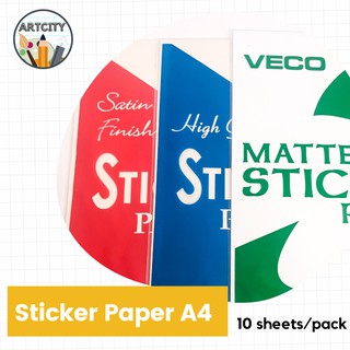 Veco Sticker Paper Matte/Satin/Glossy A4 - 10 sheets/pack [ArtCity]
