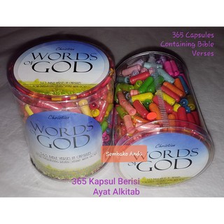 A) Words Of God. 365 Bible Verses In Capsules. 365 Verse Verse In Capsules.