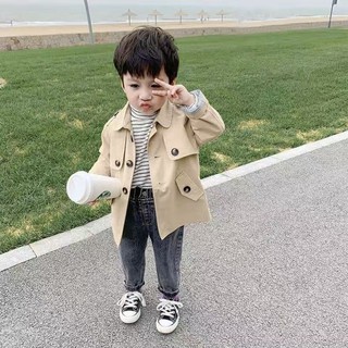 Regular OuterwearChildren's Clothing Boys' Coat Spring and Autumn Handsome Baby Jacket Trench Coat A