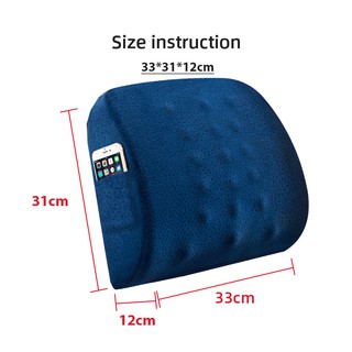 Blue Waist Pillow Memory Foam Massage beads Lumbar Cushion Office Chair Cushion Pad Car Seat Mats moR0