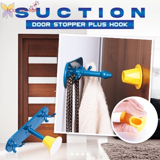TCXL Suction Door Stopper Plus Hook Multifunctional Adhesive Silicone Door Holders Nails Available Punch-free