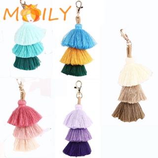 MOILY Charm Bag pendant Colorful Keychain Handbag Accessories Three Layer Fashion Bohemian Pom Tassel/Multicolor