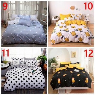 [COD] 4 in 1 Bedding Set Single/ Queen/ King Size Pillowcase Bedsheet Duvet Cover Comforter Cover (4)