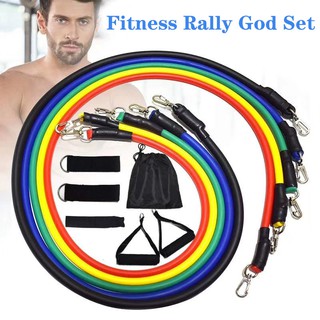 11 Pcs Fitness Latex Resistance Bands Set Yoga Gym Pull Rope Training Exercise Rubber Expander