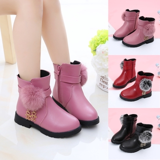 New girls' boots, fashion children's Korean mid-tube boots, big children's non-slip kids princess short boots (1)