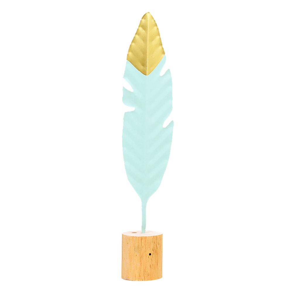 Ornaments Metal Wooden Craft Feather Modeling Pen Sculpture Living Room Miniature Home Decoration (7)