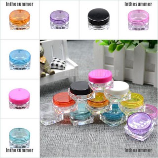 Inthesummer✿ 10pcs Cosmetic Empty Jar Pot Eyeshadow Makeup Face Cream Lip Balm Container