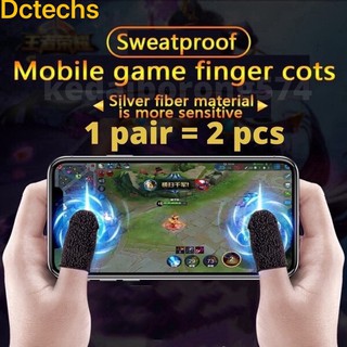 1 Pair (2pcs) Gamers Sweatproof Gloves Mobile Finger Sleeve Touchscreen Game Controller Phone Gaming