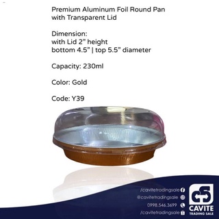 Aluminium Foil⊕Aluminum Pan Round with LID 5.5x 2 230ml (Y39) Gold