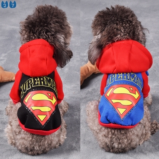27Pets New Pet Cat Dog Coat Superhero Costume Superman Puppy Pet Hoodie Coat Small Dog Clothes Dog Winter Clothes Pet Supplies